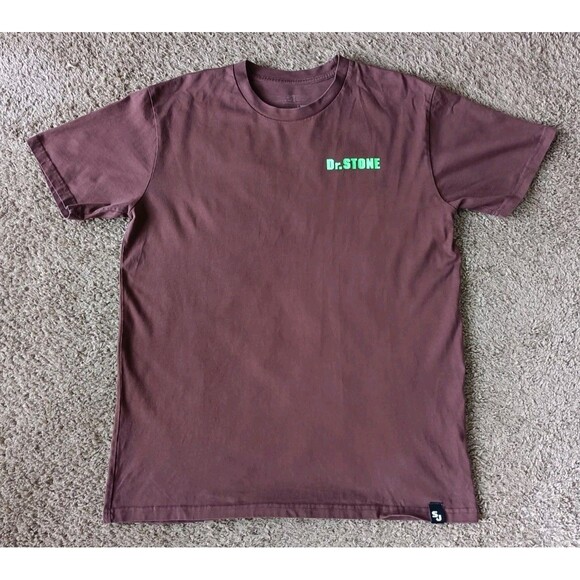 Dr. STONE Senku and Chrome A.D. T-Shirt Men's Large Burgundy Short Sleeve - Picture 3 of 7